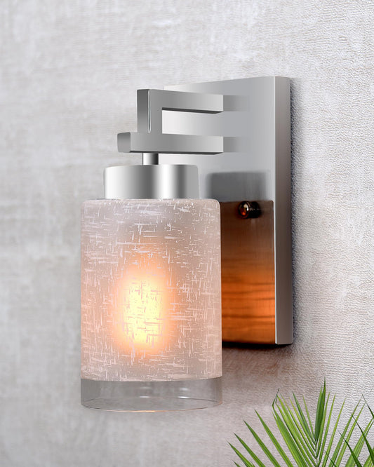 Homesake® Modern Wall Sconce Vanity Lighting Bathroom Lamp Chrome with Frost Glass Shades Wall Mounted Light Fixtures for Bedroom Stairs and Kitchen