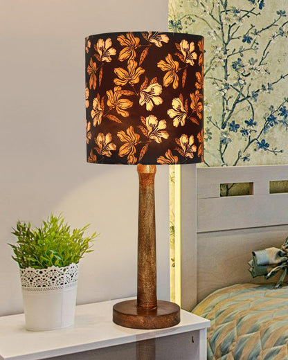 Modern Table Lamp, Wooden Base Modern Fabric Lampshade for Home Office Cafe Restaurant, Nordic Stick,