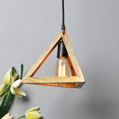 Homesake® Wooden Triangle Hanging Light, White Holder (Triangle White)