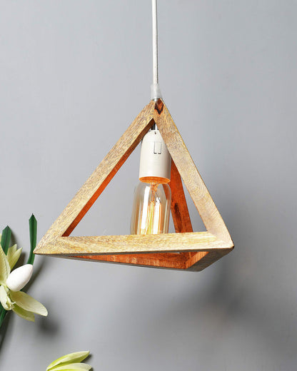 Homesake® Wooden Triangle Hanging Light, White Holder (Triangle White)