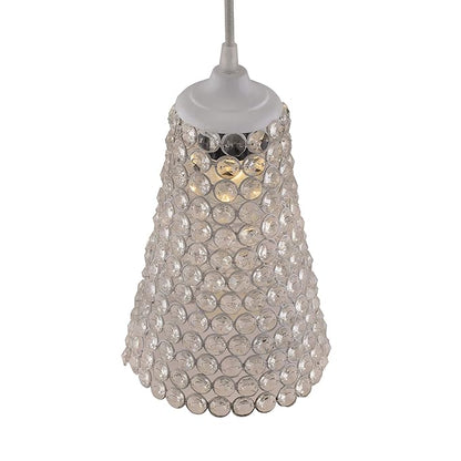 Crystal Cone Metal Lamps Hanging Lighting, Bohemian Iron Bar Pendant Light Crystal Light