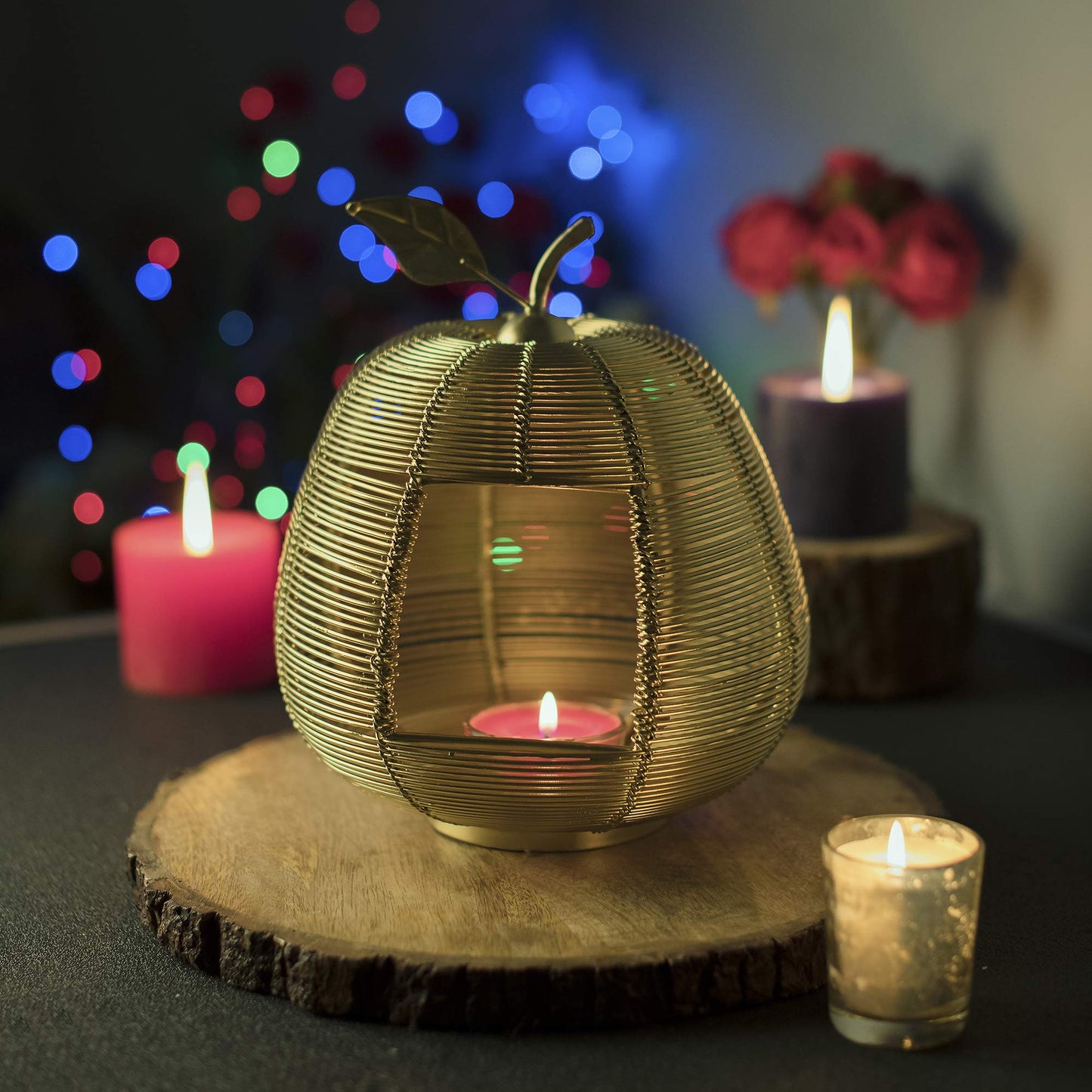 Homesake® Copper Apple Classic Candle Holder, Home Decor, Wedding Accent, Event or Party Centerpiece, Rose Gold