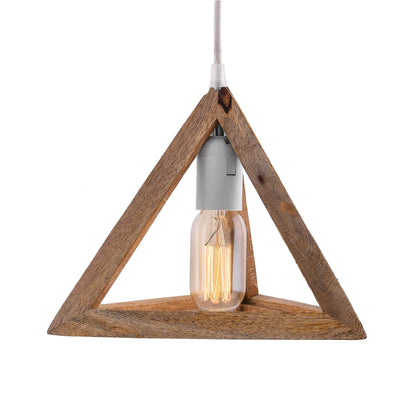 Homesake® Wooden Triangle Hanging Light, White Holder (Triangle White)