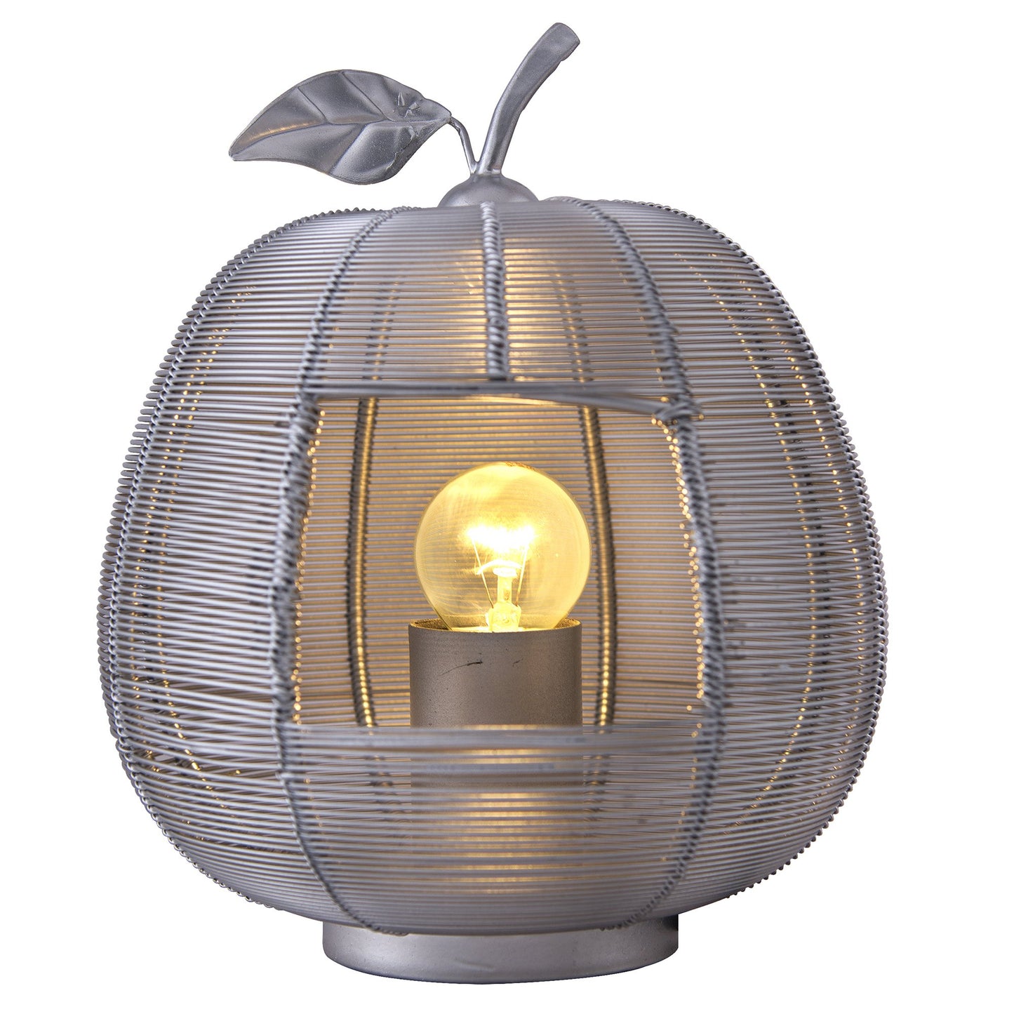 Homesake® Silver Apple Contemporary Lamp Modern Bedside & Living Room Accent Lamp for Home Décor, Café, Restaurant & Gift