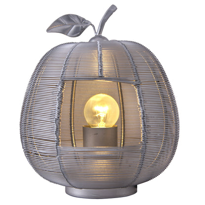 Homesake® Silver Apple Contemporary Lamp Modern Bedside & Living Room Accent Lamp for Home Décor, Café, Restaurant & Gift