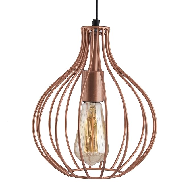 Copper Vintage Edison Filament Hanging Crown , Rose Gold, E27 Hanging Ceiling Light for LED/Filament Bulb, Decorative Urban Retro Lighting