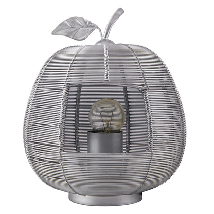 Homesake® Silver Apple Contemporary Lamp Modern Bedside & Living Room Accent Lamp for Home Décor, Café, Restaurant & Gift