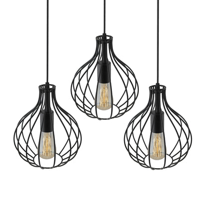 3-Lights Linear Cluster Chandelier Hanging Classic Pendant Light, Kitchen Area and Dining Room Light