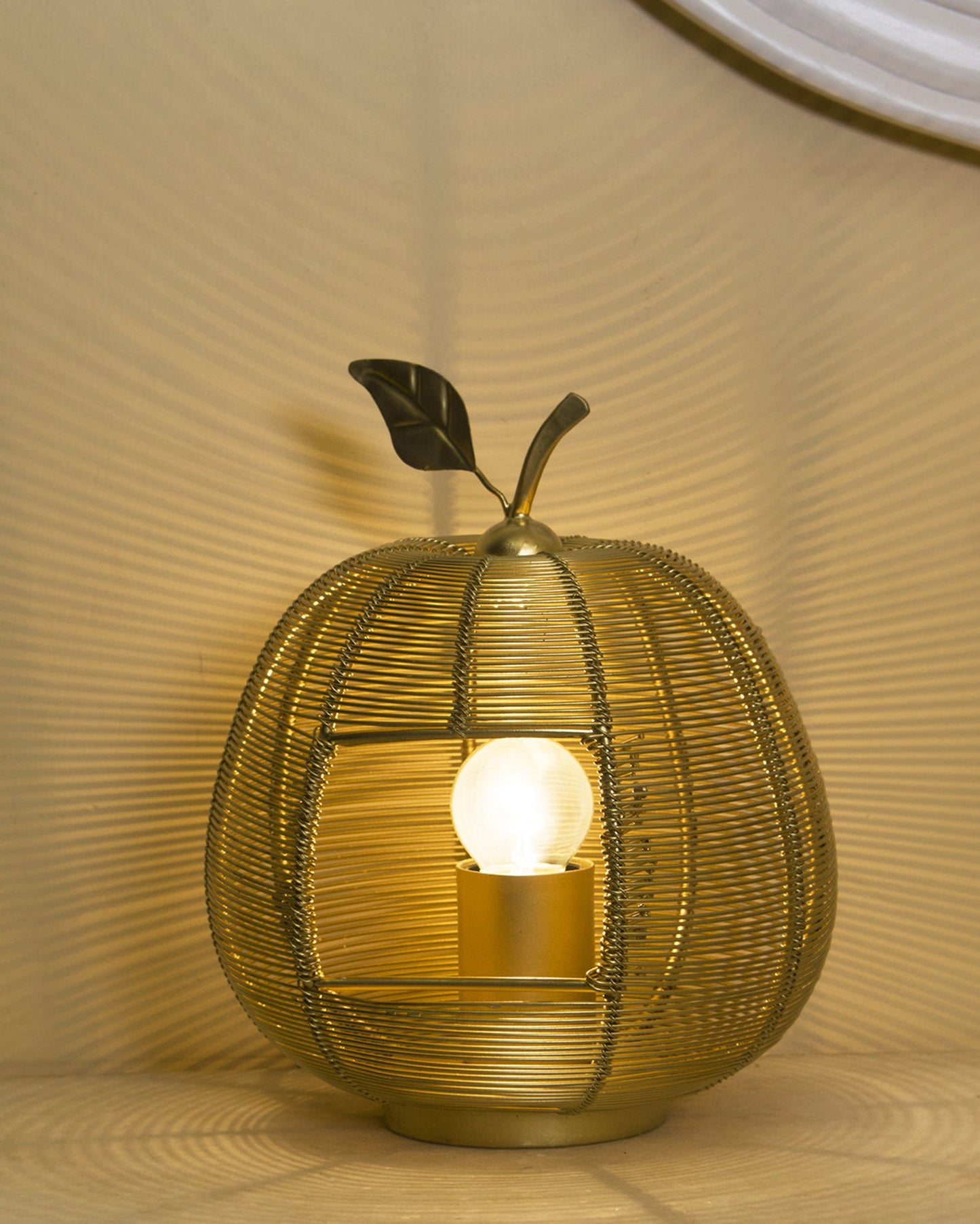 Homesake® Silver Apple Contemporary Lamp Modern Bedside & Living Room Accent Lamp for Home Décor, Café, Restaurant & Gift