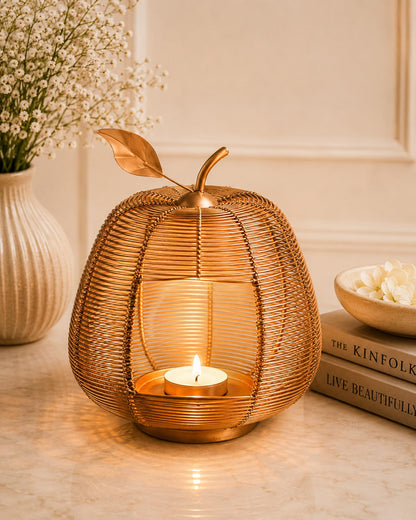 Homesake® Copper Apple Classic Candle Holder, Home Decor, Wedding Accent, Event or Party Centerpiece, Rose Gold
