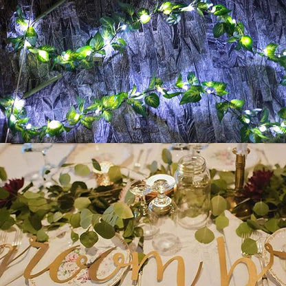 Vine String Lights,Home Decor String Lights, Moneyplant Leaf Garland Wreath Hanging lamp with 50 LED, Fairy Night Lights for Home, Room, Bedroom, Wall Decoration, Garden, Balcony, set of 2, USB