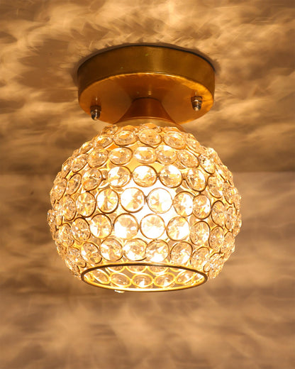 Semi Flush Mount Ceiling Light, Crystal Semi Flush Mount Light Fixture,Metal Crystal Flush Mount Ceiling Light, for Hallway Light Fixture