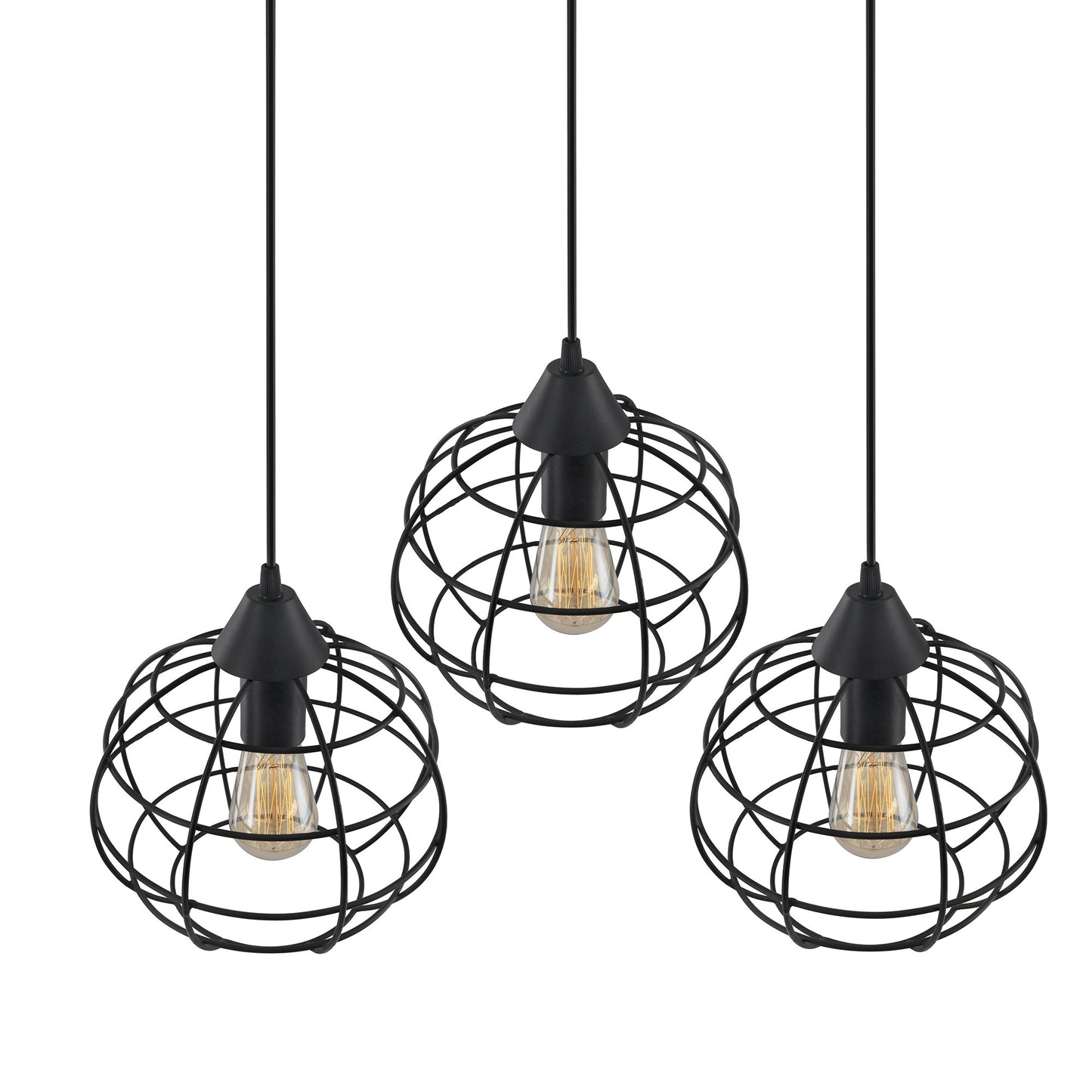 3-Lights Linear Cluster Chandelier Hanging Classic Pendant Light, Kitchen Area and Dining Room Light