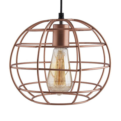 Copper Edison Filament Hanging Classic Sphere, Rose Gold, E27 Hanging Ceiling Light for LED/Filament Bulb, Decorative Urban Retro Lighting