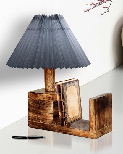 Wood Tripod Small Table Lamps, Rustic Antique Dimmable Bedside Lamp with Linen Lampshade, Nightstand Lamp for Nursery, Bedroom, Kid Room, Living Room,