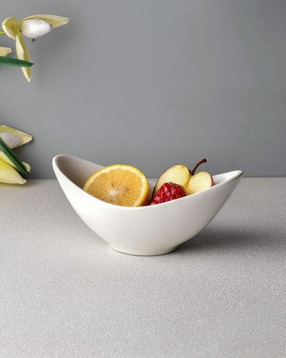 Fine Porcelain Wing Bowl, white, set of 2