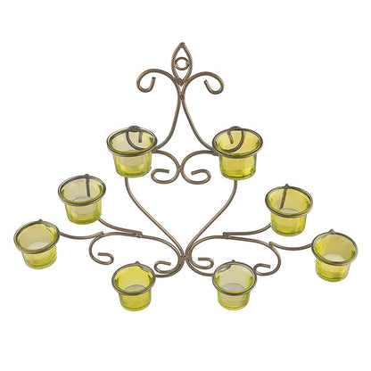 8-Votive Chic Golden Iron Wall Sconce Candle Holder, Candle Tealight Holder,Wall art
