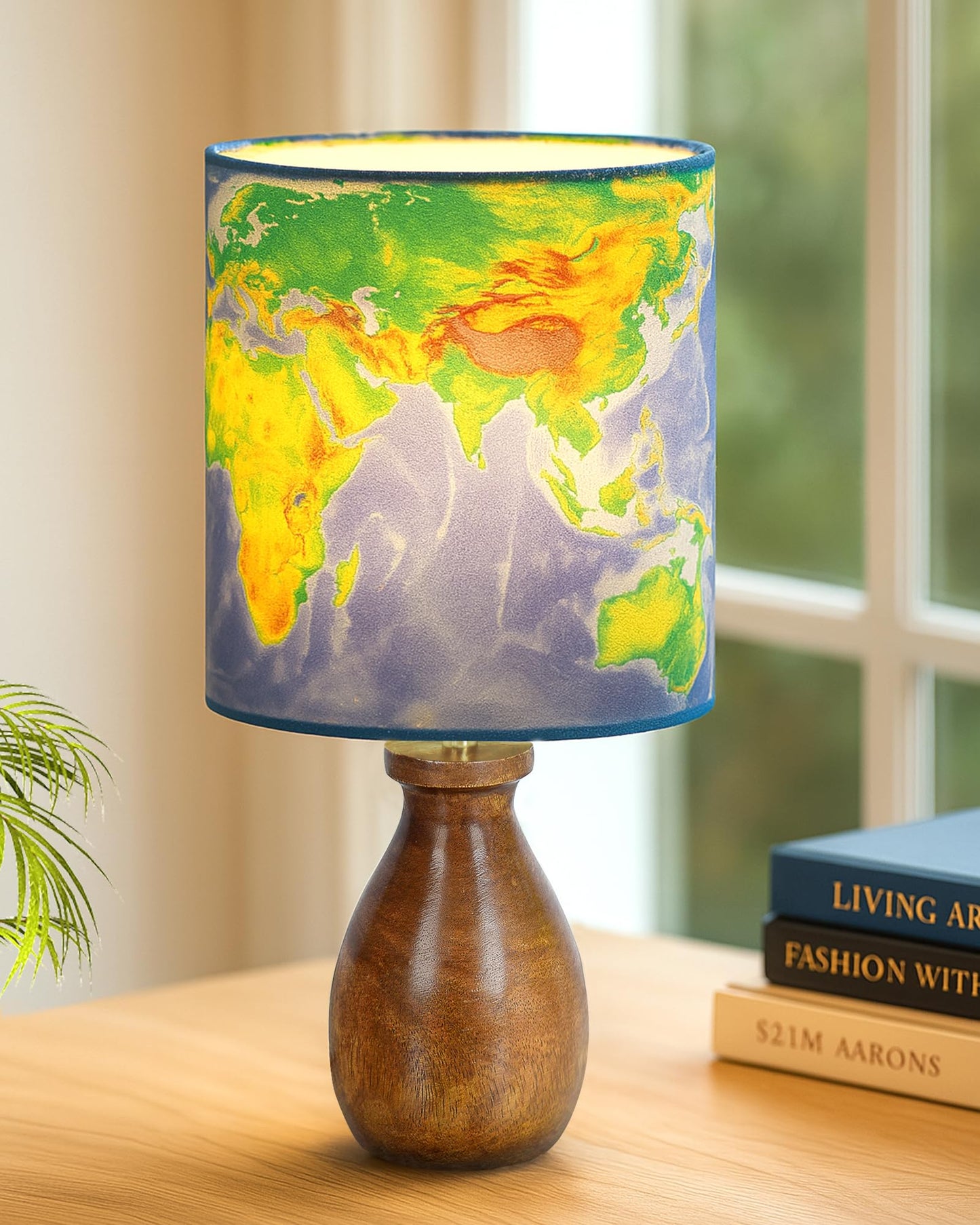 Homesake® Dovel Pot Modern Table Lamp, Wooden Base Modern Fabric Lampshade for Home Office Cafe Restaurant, Dovel Pot, Rabbit