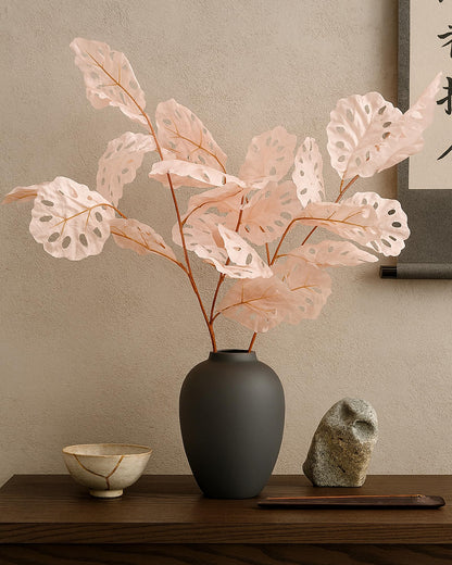 Homesake® Faux Long Monstera Leaf Stems, Set of 2 Artificial Branches with 5 Sticks Each, Pot Not Included, Decorative Plant for Vase, Tabletop, Living Room, Home Décor, Green