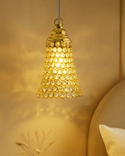 Homesake® Crystal Hanging Pendant Inverted Cone, Hanging Lamp Fixtures, Restaurant Lights, Hanging Lights for Ceiling, Decorative Lights for Home, Ceiling Lights for Living Room