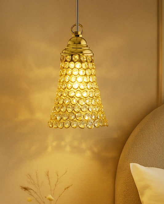 Homesake® Crystal Hanging Pendant Inverted Cone, Hanging Lamp Fixtures, Restaurant Lights, Hanging Lights for Ceiling, Decorative Lights for Home, Ceiling Lights for Living Room