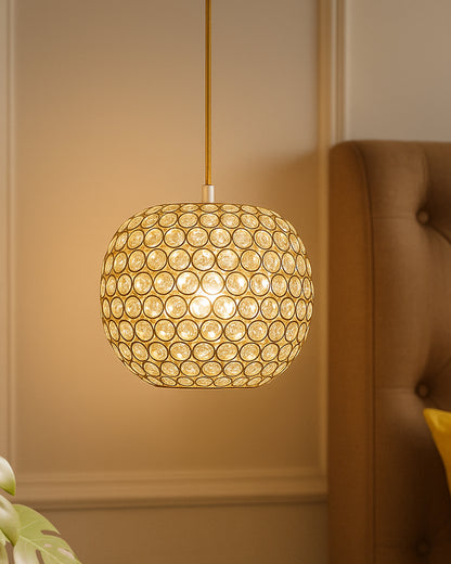 Hanging golden crystal pendant light, Classic Floral Adjustable Pendant Light Fixture for Kitchen Dinning Room Bedroom, Leafy Rectangle