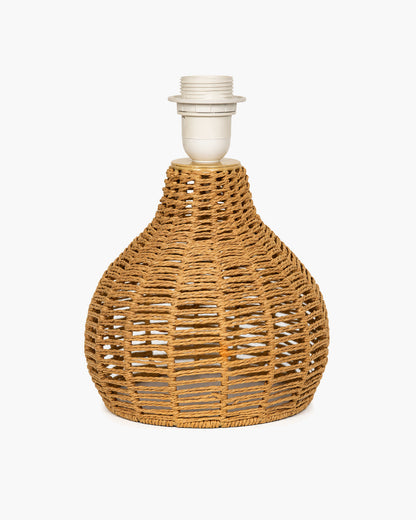 Homesake® Raffia Rattan Table Lamp, Small Nightstand Lamp with Linen Fabric Lampshade, Bedside Lamp for Bedroom, Living Room, Study & Livra Home Décor | Warm Ambient Lighting (Spinning, Jute)