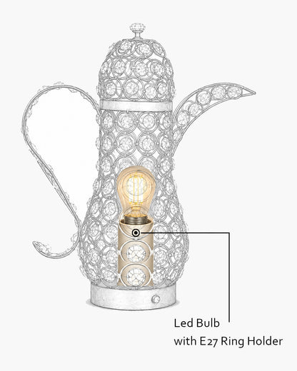 Vintage Crystal Surahi Table Lamp
