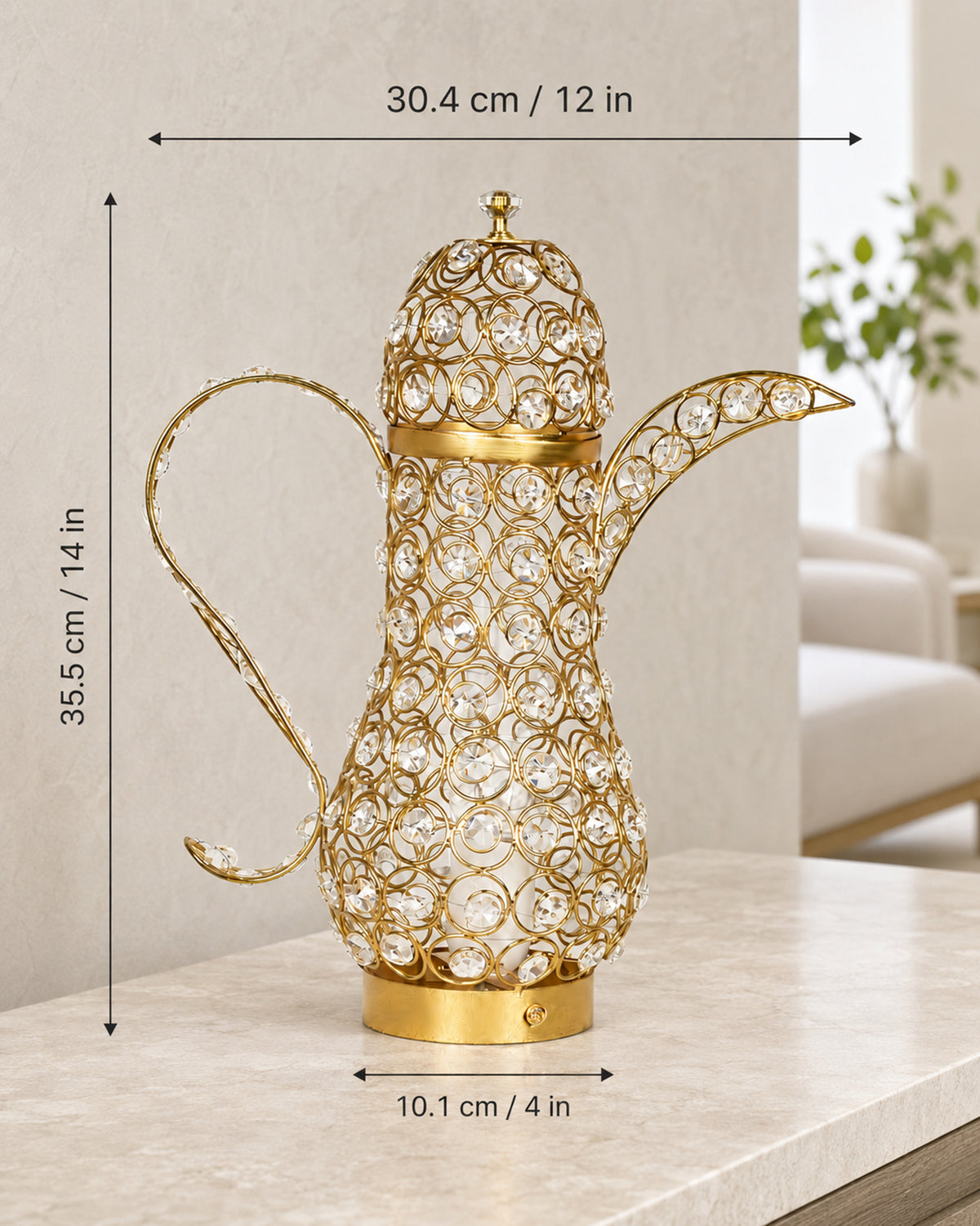Vintage Crystal Surahi Table Lamp