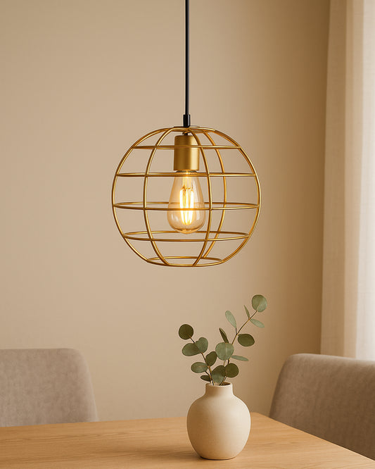 Golden Edison Filament hanging Classic Sphere, E27 hanging ceiling light for LED/filament bulb, decorative urban retro lighting