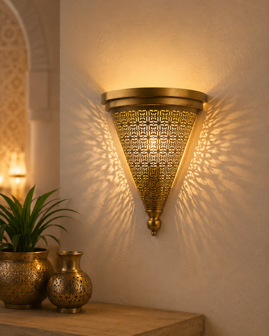 Moroccan Wall Trophy Cube Pattern Light shades, Engraved Wall Sconce Light, Antique Handmade