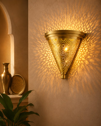 Moroccan Wall Trophy Concentric Circles Light shades, Engraved Wall Sconce Light, Antique Handmade