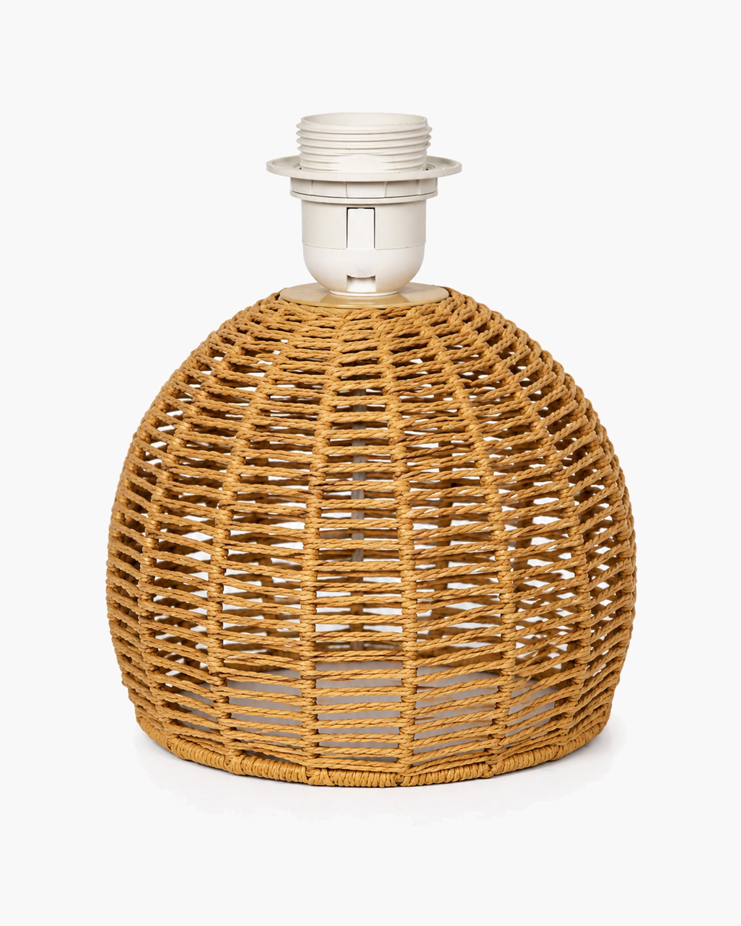 Homesake® Shade Rattan Table Lamp for Bedroom & Living Room, Natural Wicker Bedside Lamp for Bedroom, Living Room & Home Décor, E27 Holder, Livra, Scandinavian, Minimal Style Lighting (Round, Jute)