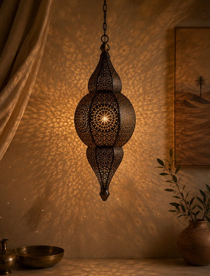 Classic Moroccan Nargis Hanging Lamp, Antique hanging pendant light