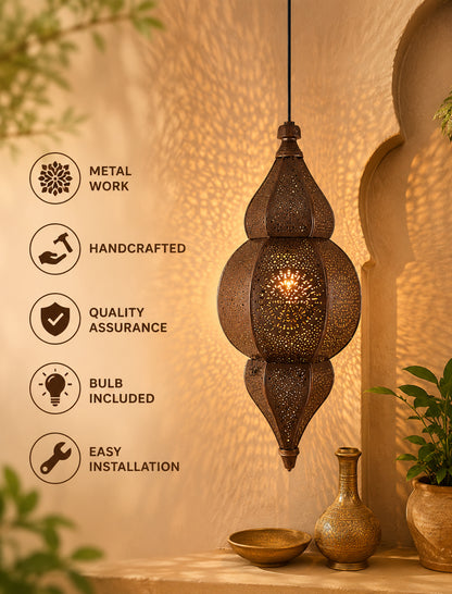 Classic Moroccan Nargis Hanging Lamp, Antique hanging pendant light