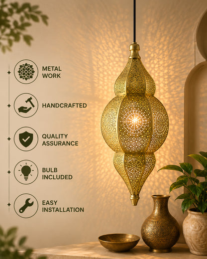 Classic Moroccan Nargis Hanging Lamp, Antique hanging pendant light