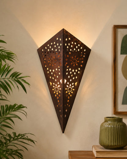Homesake® Moroccan Metal Wall Sconce – Decorative Ambient Wall Light for Home Decor, Office, Festive Decor