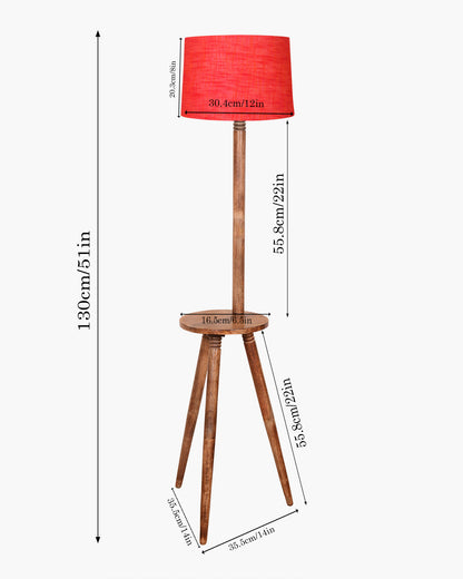 Table,Tripod Wooden Floor Lamp, Mid Century Standing Lamp, E27 Lamp Base, With Shade Modern Design Floor Reading Lamp for Living Room Bedroom, Study Room and Office