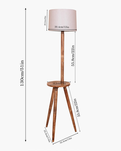 Table,Tripod Wooden Floor Lamp, Mid Century Standing Lamp, E27 Lamp Base, With Shade Modern Design Floor Reading Lamp for Living Room Bedroom, Study Room and Office