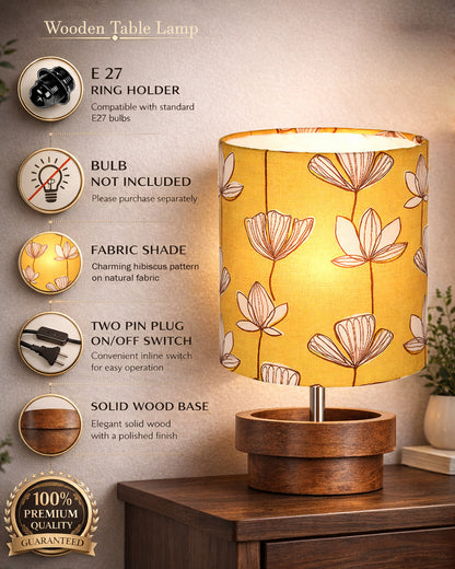 Modern Zen Wooden Lampshade Nightstand Lamps, Antique Base E27 Creative Reading Bedside Lamps Ideal for Bedroom, Concentric, Bird Cylinder