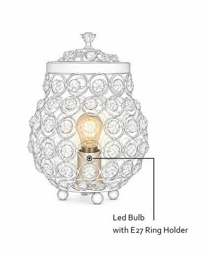 Homesake® Cauldron of Light, 192 Golden Crystal lamp, Decorative Table lamp, Elegant Ambient Lighting for Luxurious Home Décor