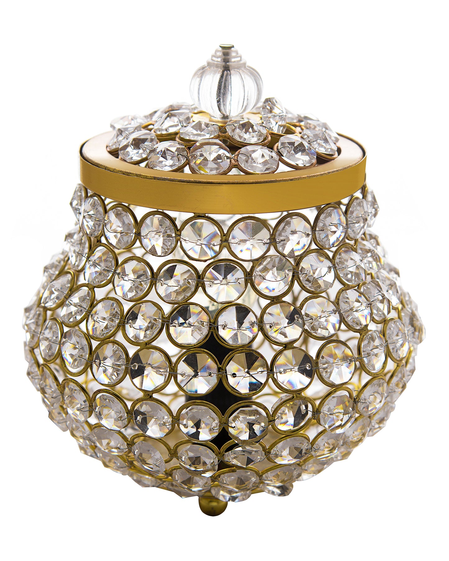 Homesake® Cauldron of Light, 192 Golden Crystal lamp, Decorative Table lamp, Elegant Ambient Lighting for Luxurious Home Décor