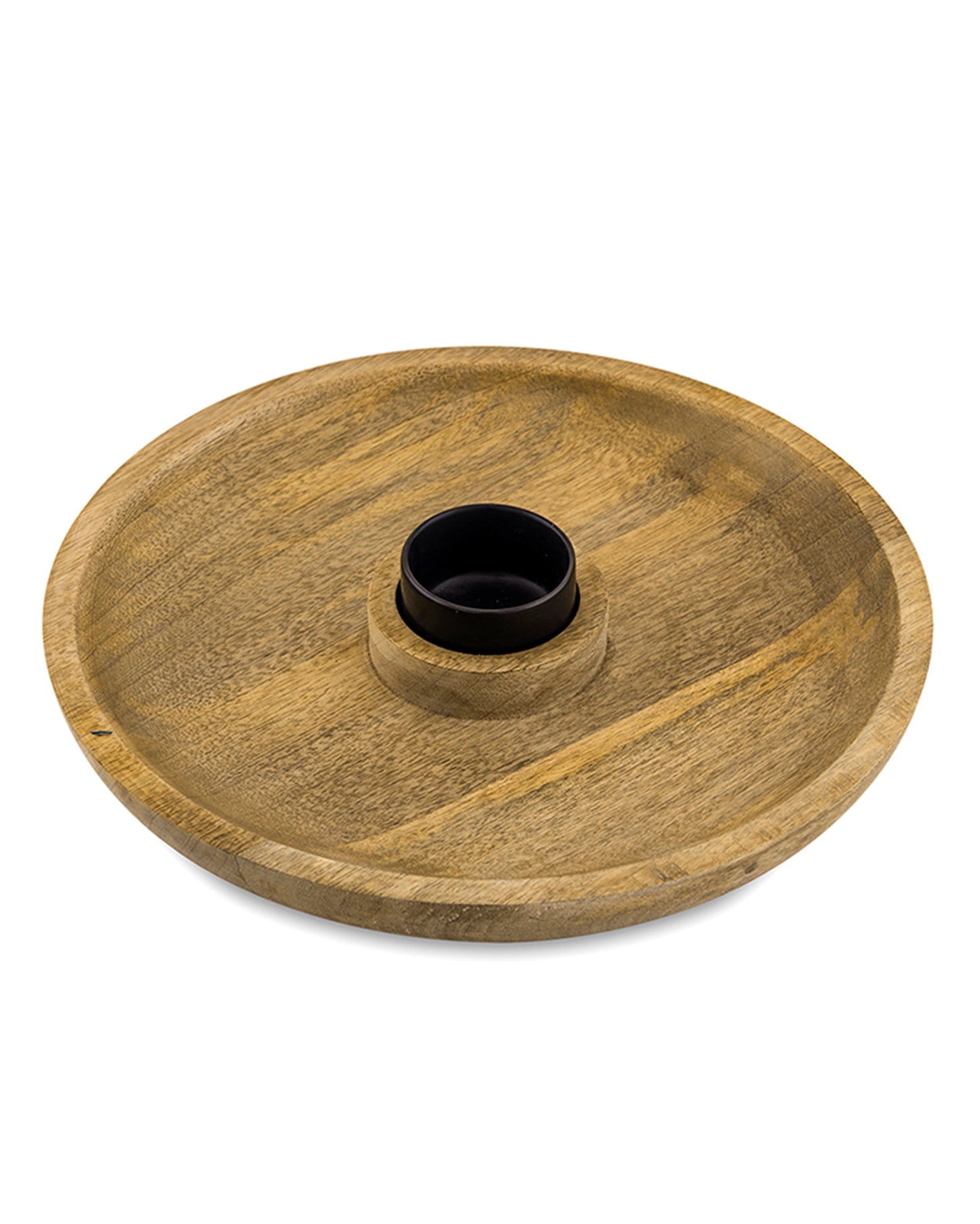 Wood Chip-n-Dip Serving Tray with Dip Bowl Large