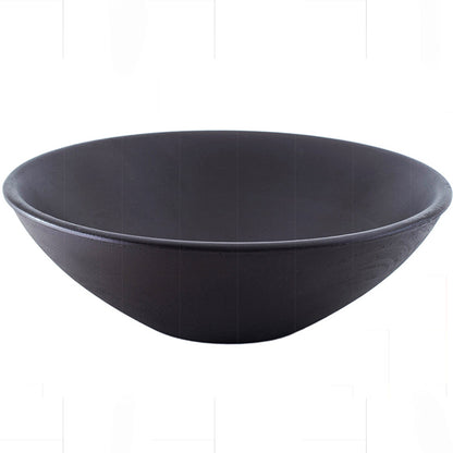 Homesake® Chocolate Wood Bowl Flat- Small | Minimalist Modern Center Table & Dining Table Accent | Stylish Fruit Bowl for Living Room & Kitchen