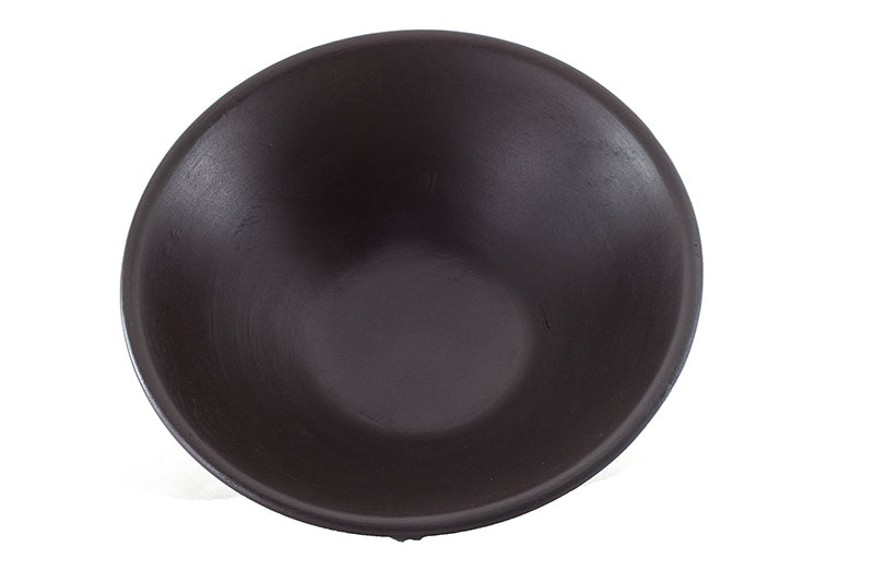 Homesake® Chocolate Wood Bowl Flat- Small | Minimalist Modern Center Table & Dining Table Accent | Stylish Fruit Bowl for Living Room & Kitchen