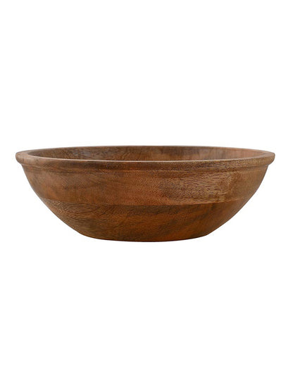 Homesake® Natural Wood Bowl Flat Large for Dinning table, Center For Table