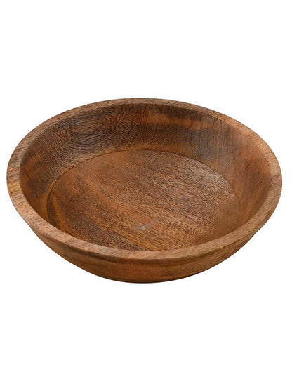 Homesake® Natural Wood Bowl Flat Large for Dinning table, Center For Table