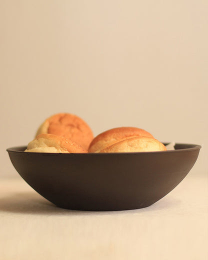 Homesake® Natural Wood Bowl Flat Large for Dinning table, Center For Table