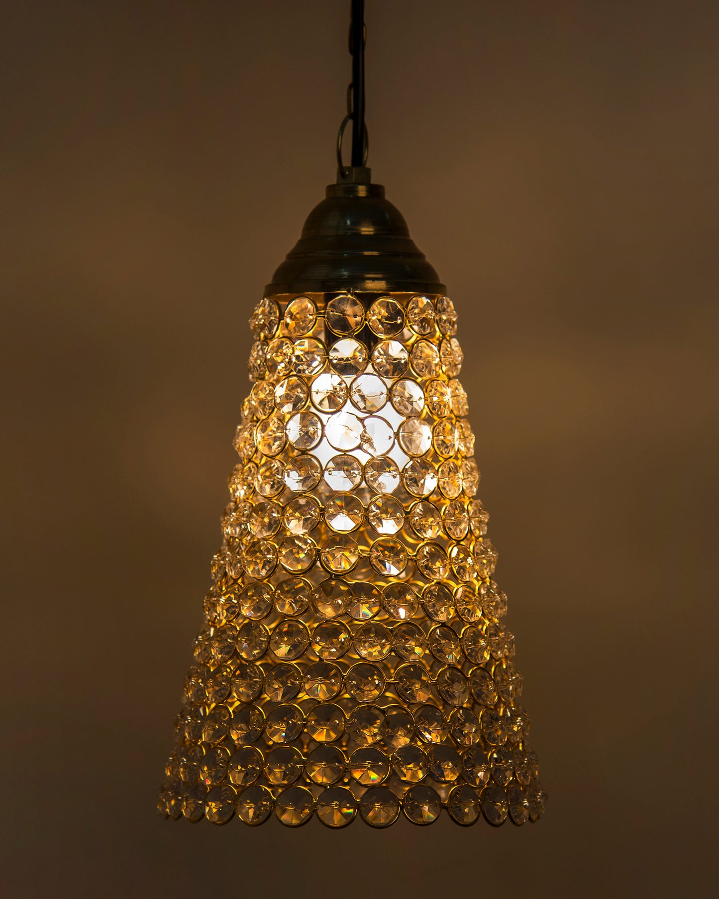 Homesake® Crystal Hanging Pendant Inverted Cone, Hanging Lamp Fixtures, Restaurant Lights, Hanging Lights for Ceiling, Decorative Lights for Home, Ceiling Lights for Living Room