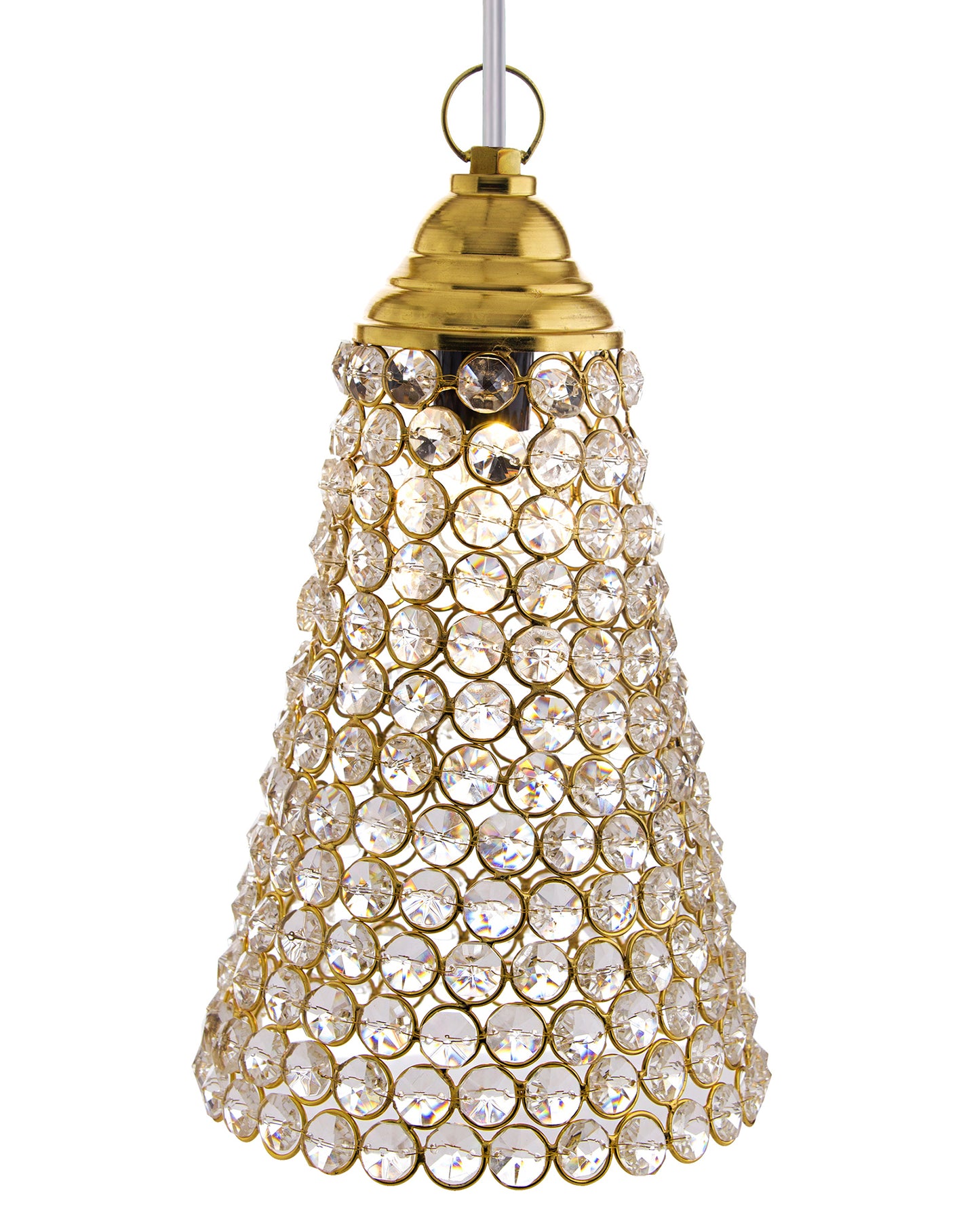 Homesake® Crystal Hanging Pendant Inverted Cone, Hanging Lamp Fixtures, Restaurant Lights, Hanging Lights for Ceiling, Decorative Lights for Home, Ceiling Lights for Living Room